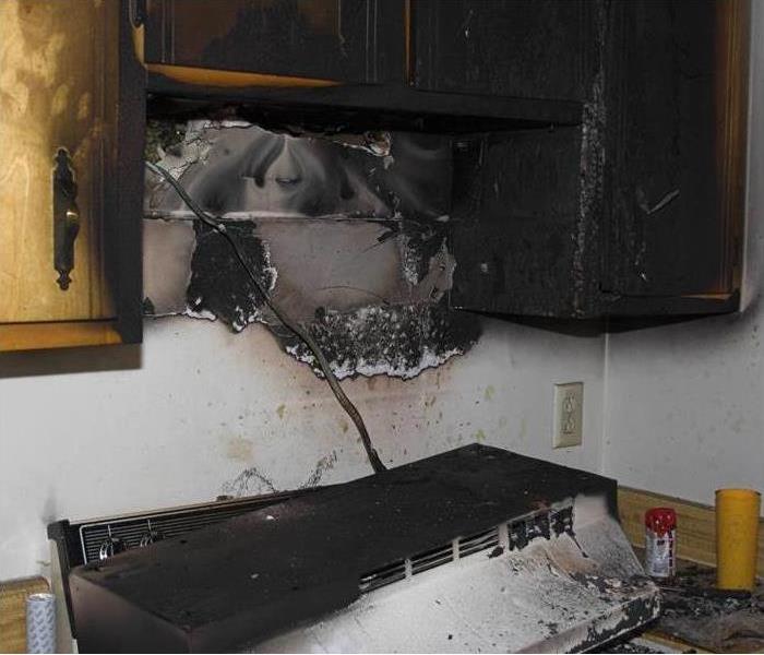 burnt out kitchen from a house fire